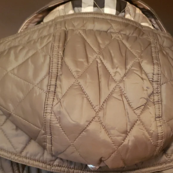 Burberry Quilted Long Puffer Coat in Taupe Gray - Picture 9 of 16